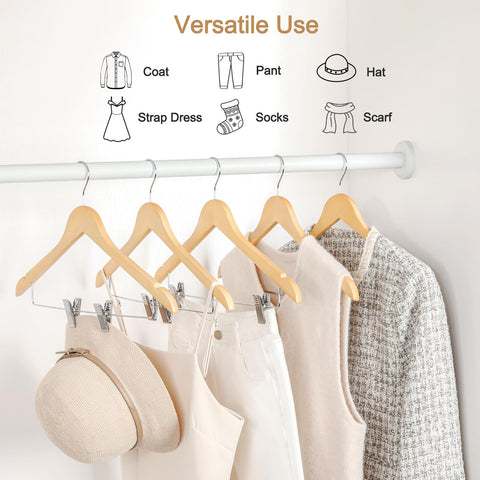 TOPIA HANGER adjustable-clips secures pants and skirts while preventing pinch marks