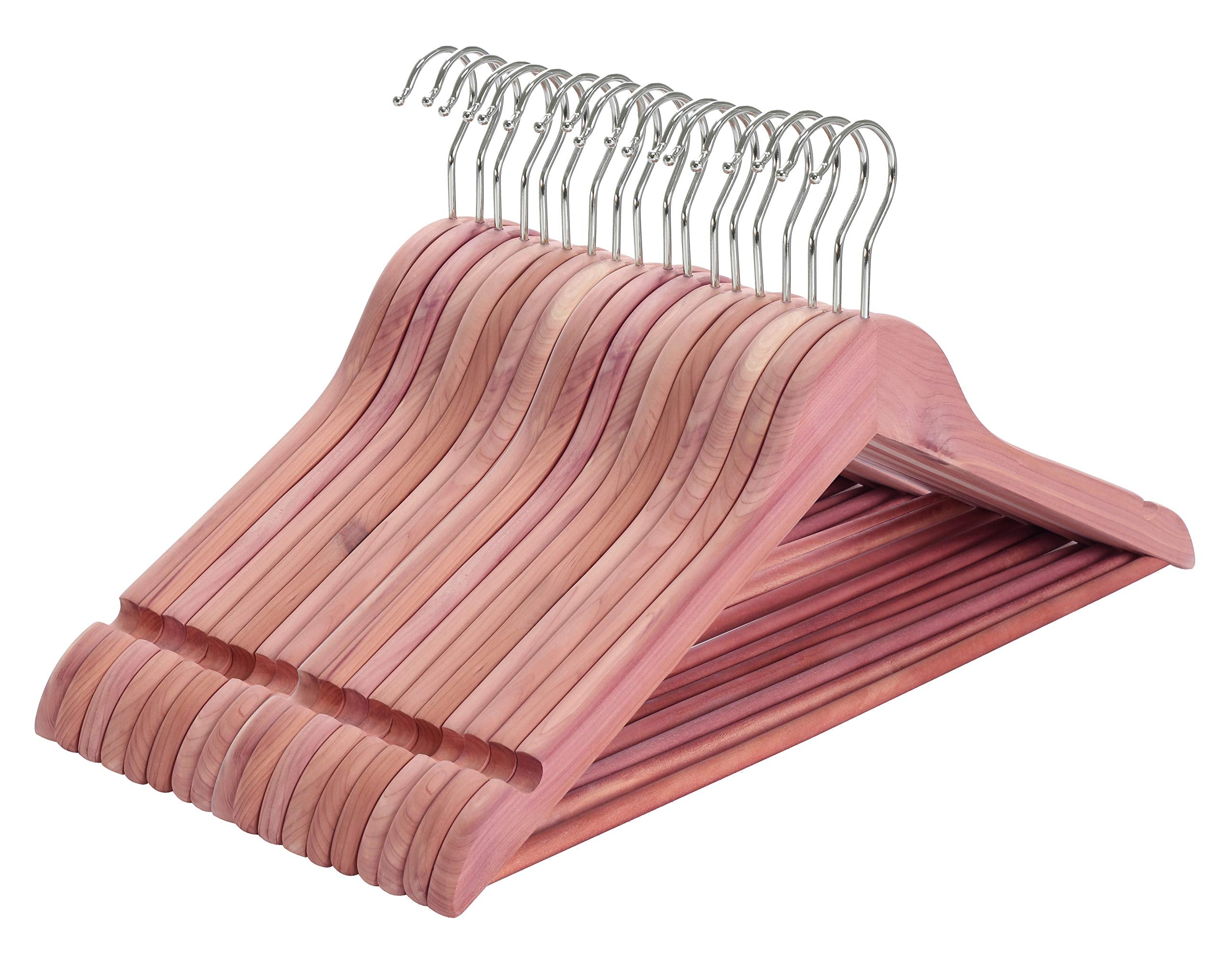 TOPIA HANGER American Red Cedar hangers with natural aroma protect garments from moisture and odors.
