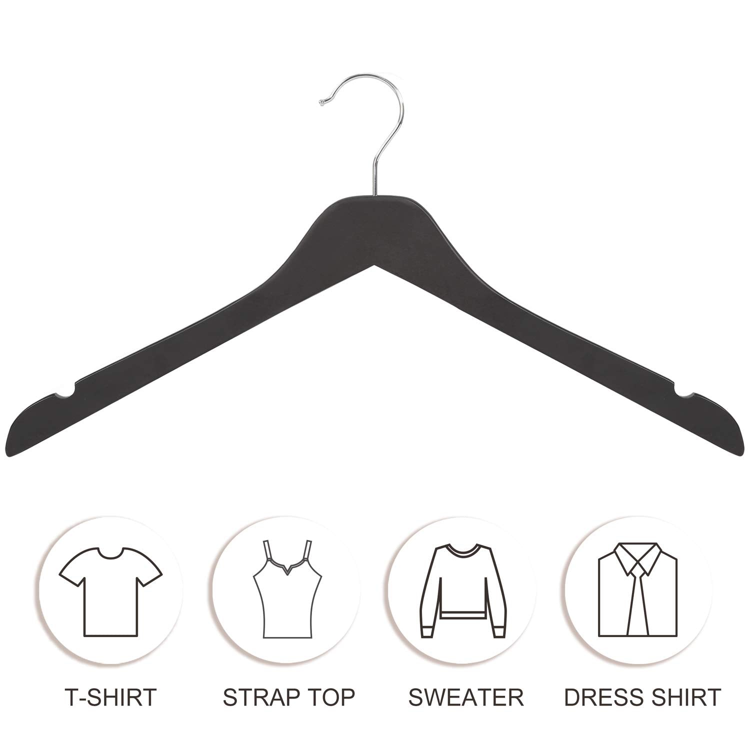 Topia Hanger features non-slip 0.51-inch notches that keep straps in place.
