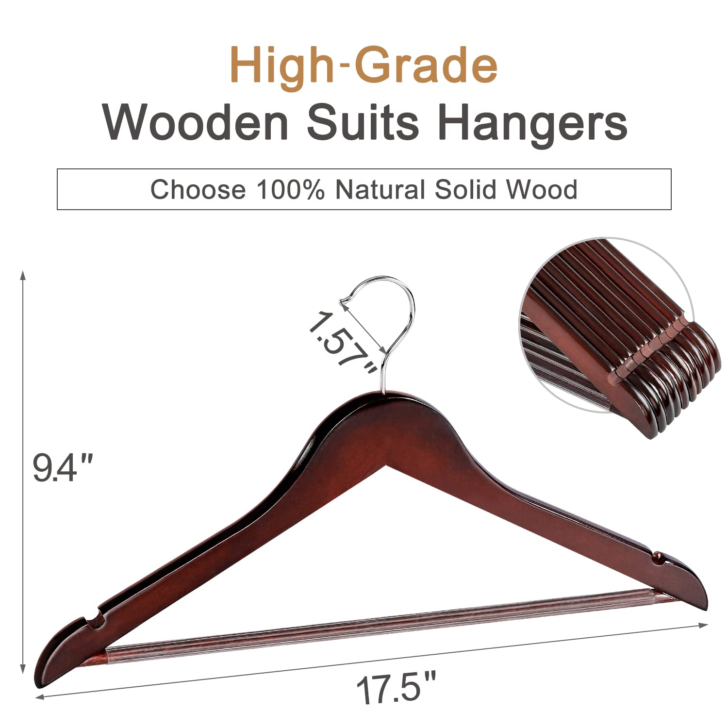 Topia Hanger cherry wood grain adds elegance to wardrobe organization
