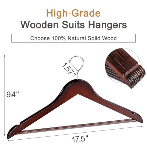 Topia Hanger cherry wood grain adds elegance to wardrobe organization