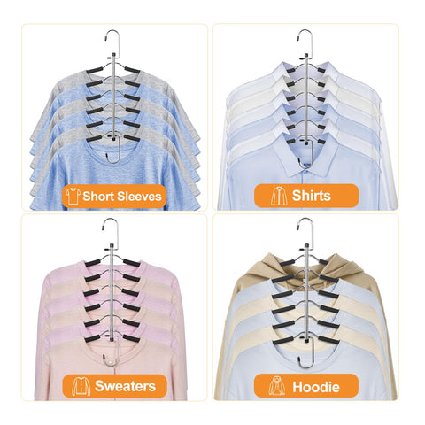 Topia Hanger closet organizer for coats, shirts, and sweaters.