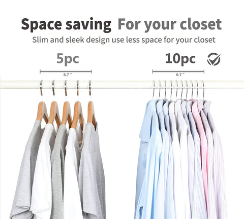 TOPIA HANGER hangers holding shirts and dresses neatly to preserve shape.