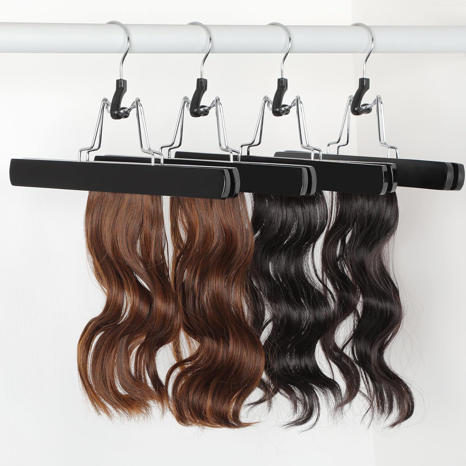 TOPIA HANGER dual-bar clamp hangers grip pants and skirts neatly and securely