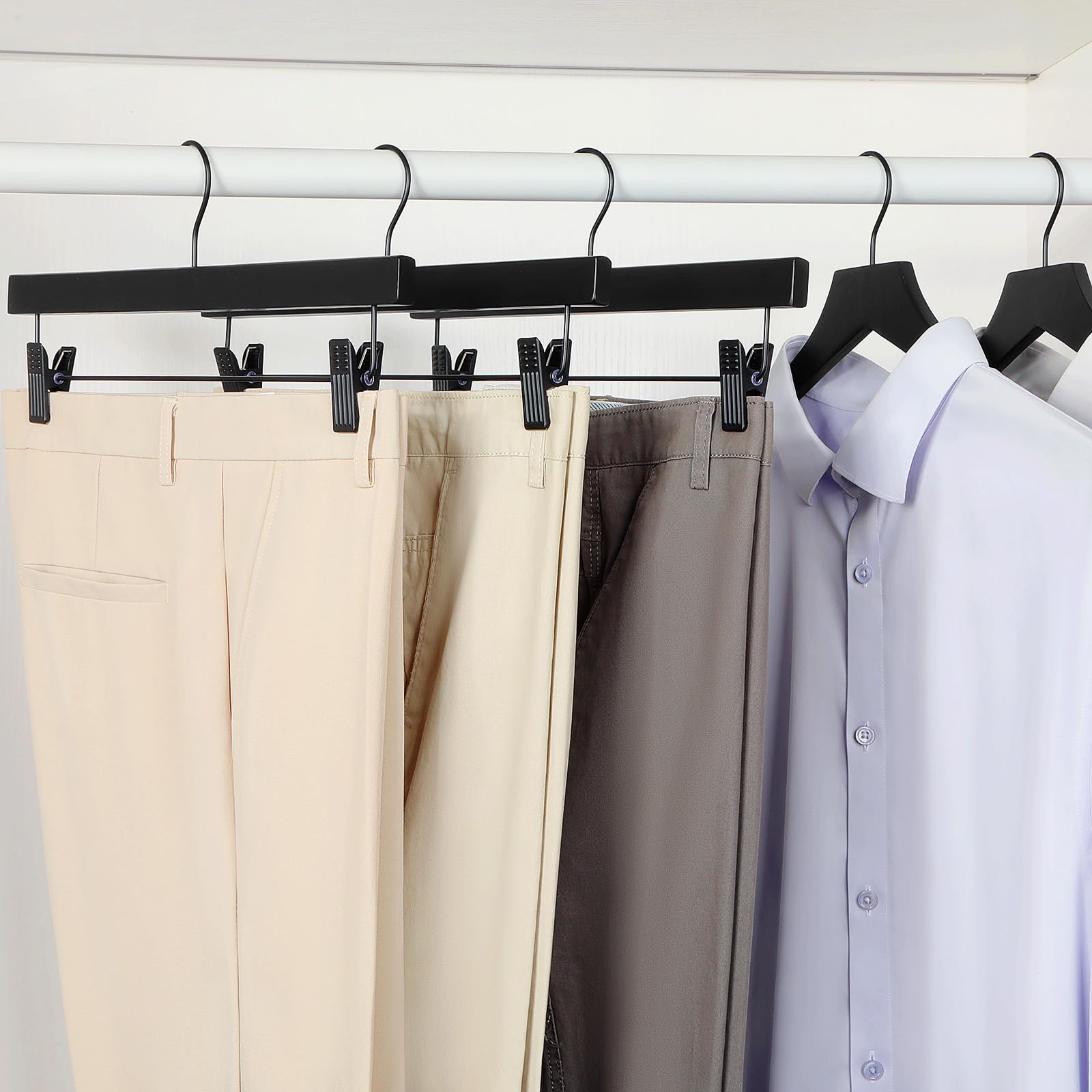 Topia Hanger durable natural rubber wood for sturdy closet organization