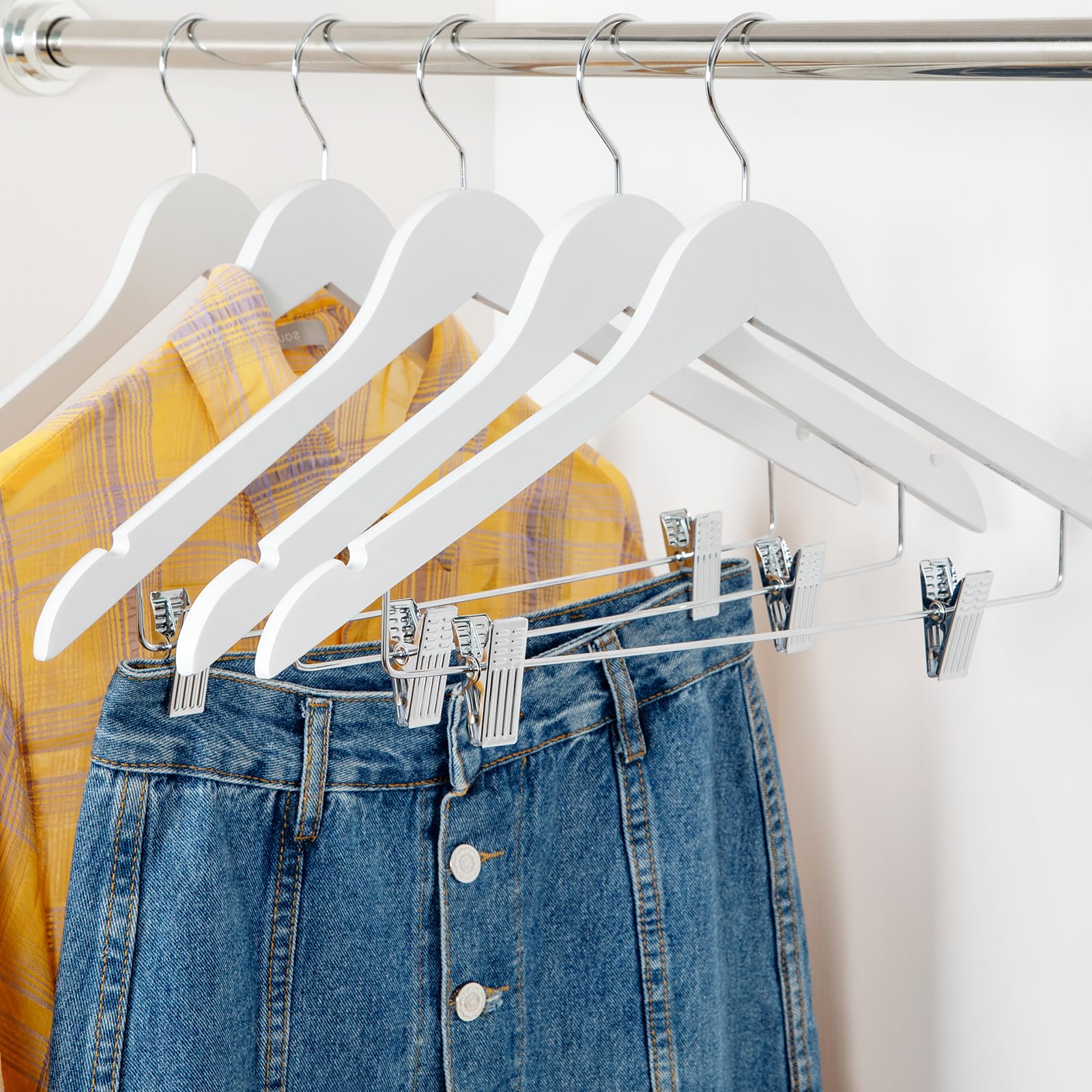 TOPIA HANGER durable renewable maple wood supports heavy coats.