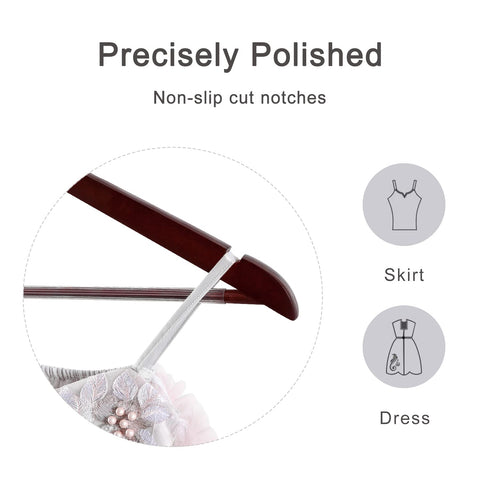 Topia Hanger ergonomic shoulders support drape without distortion