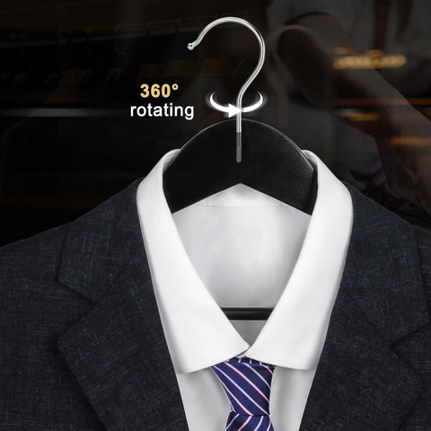 TOPIA HANGER ergonomic shoulder design supports garment shape and form.