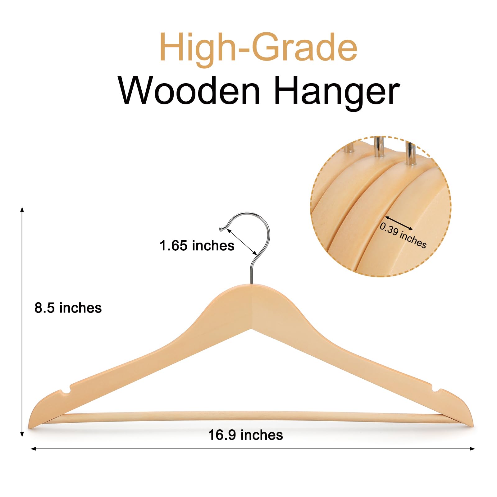 TOPIA HANGER ergonomic shoulder design supports garments