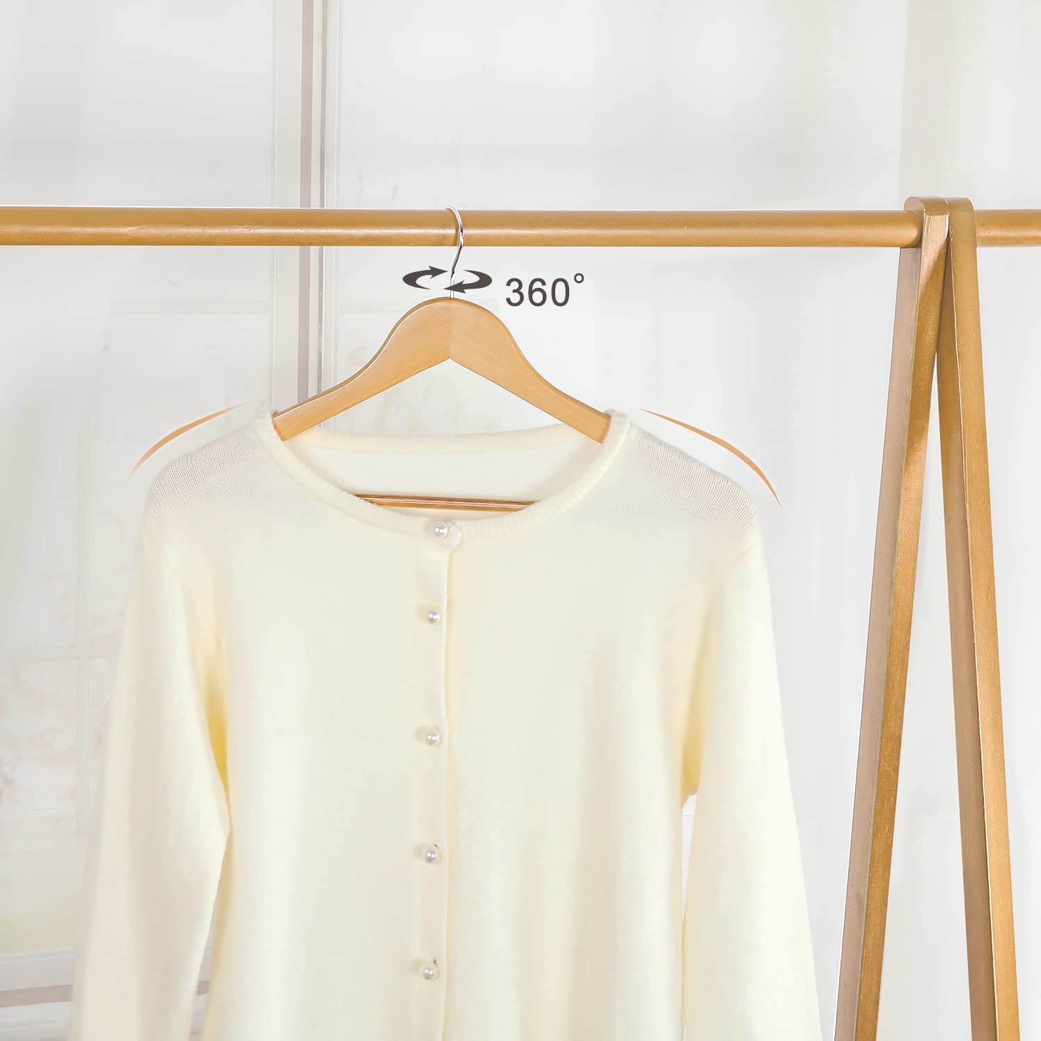 TOPIA HANGER ergonomic shoulder design supports garment shape