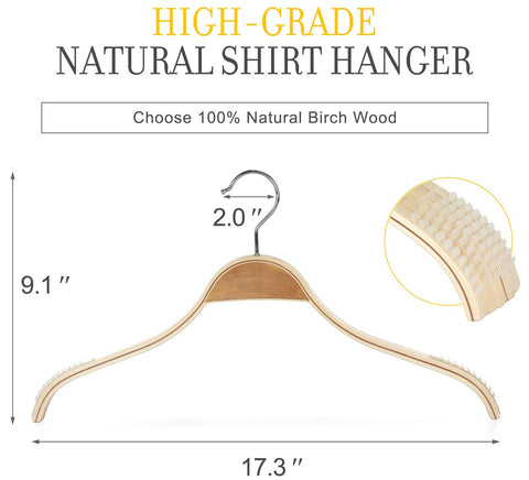 TOPIA HANGER Extra-soft Non-slip Rubber Grips prevent slips on delicate fabrics.