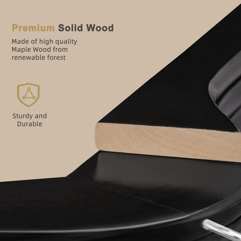 TOPIA HANGER glossy black finish on wood hangers for moisture resistance.