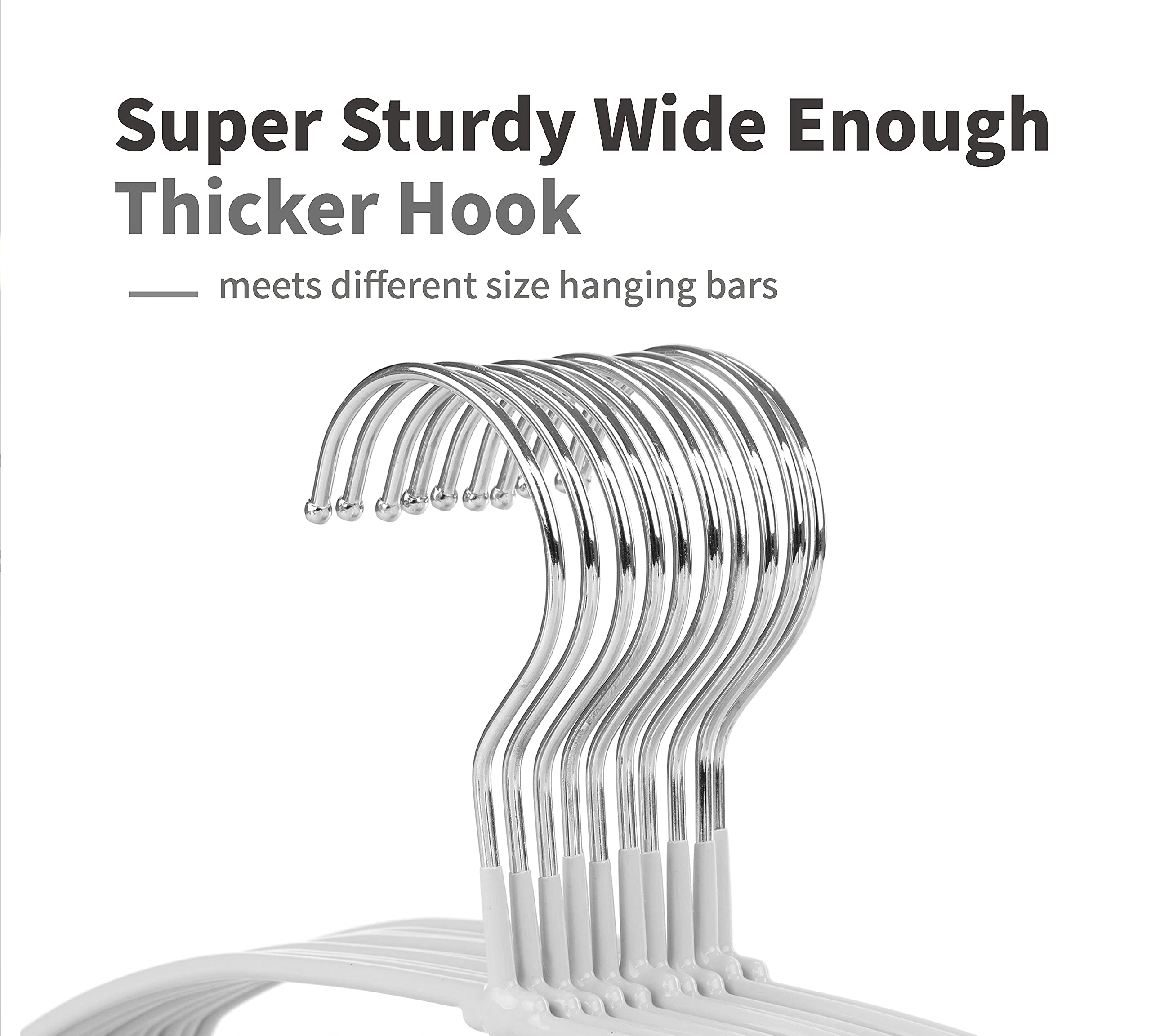 TOPIA HANGER metal hangers 20-pack side view highlighting slim profile and capacity.