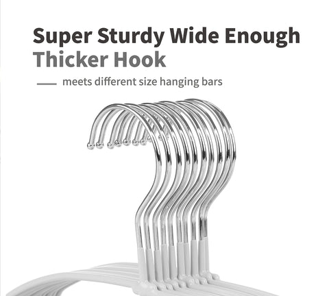 TOPIA HANGER metal hangers 20-pack side view highlighting slim profile and capacity.