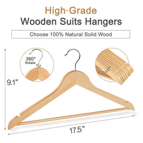 Topia Hanger natural birch wood highlights durable closet essentials.