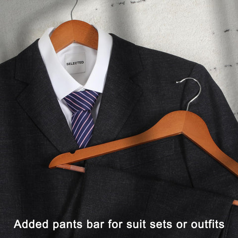 TOPIA HANGER non-slip pant bar helps keep pants with suits together