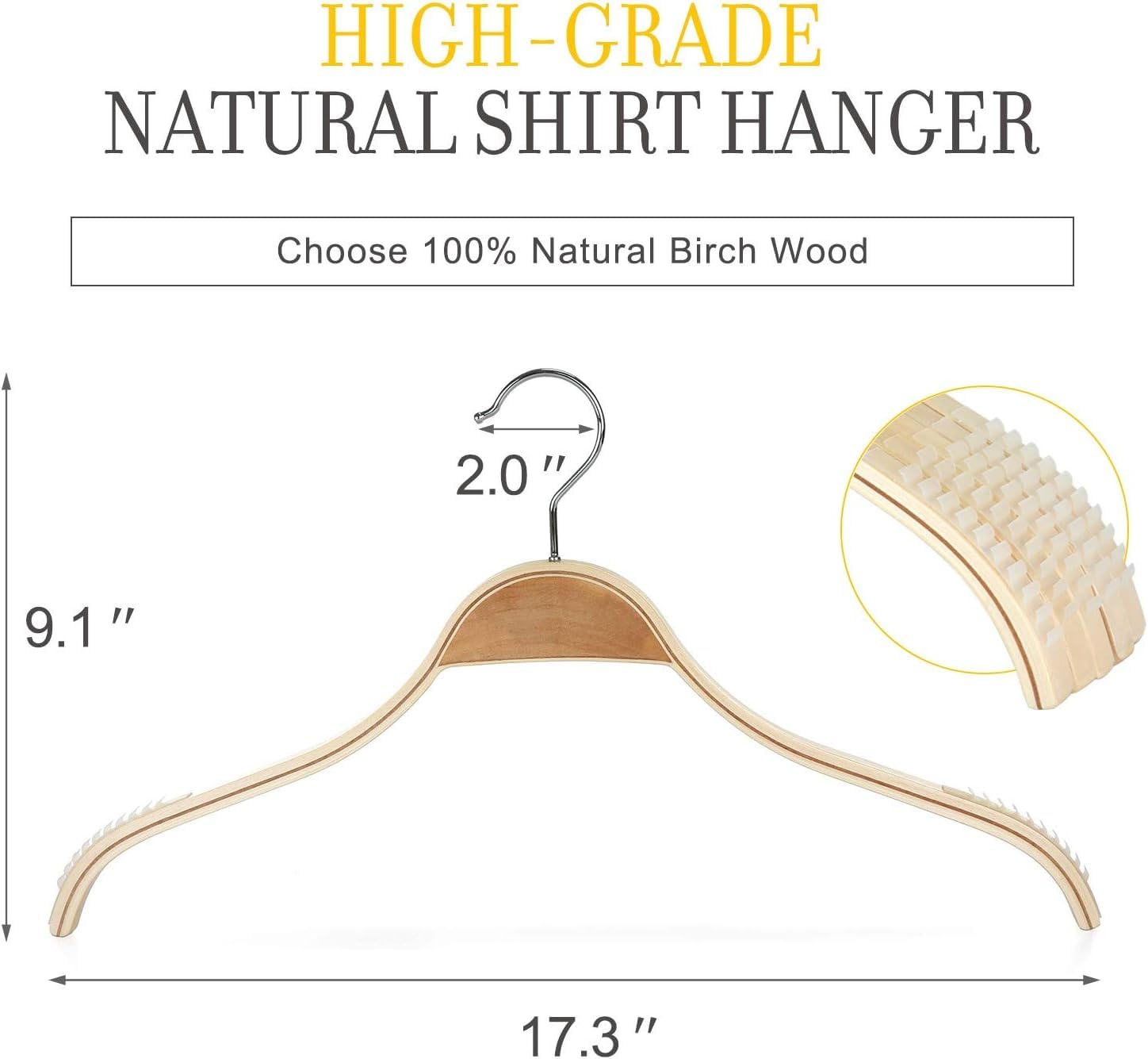 TOPIA HANGER non-slip rubber strips closeup prevent slipping