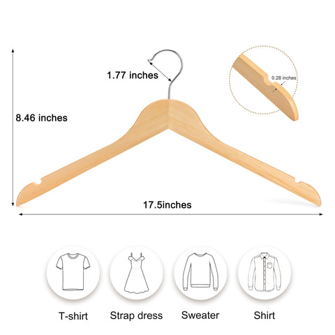 TOPIA HANGER with non-slip shoulder notches keeps garments in place.