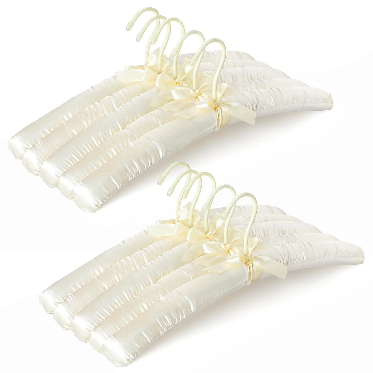 Topia Hanger padded hanger on rack supports shoulder shape and prevents slipping.