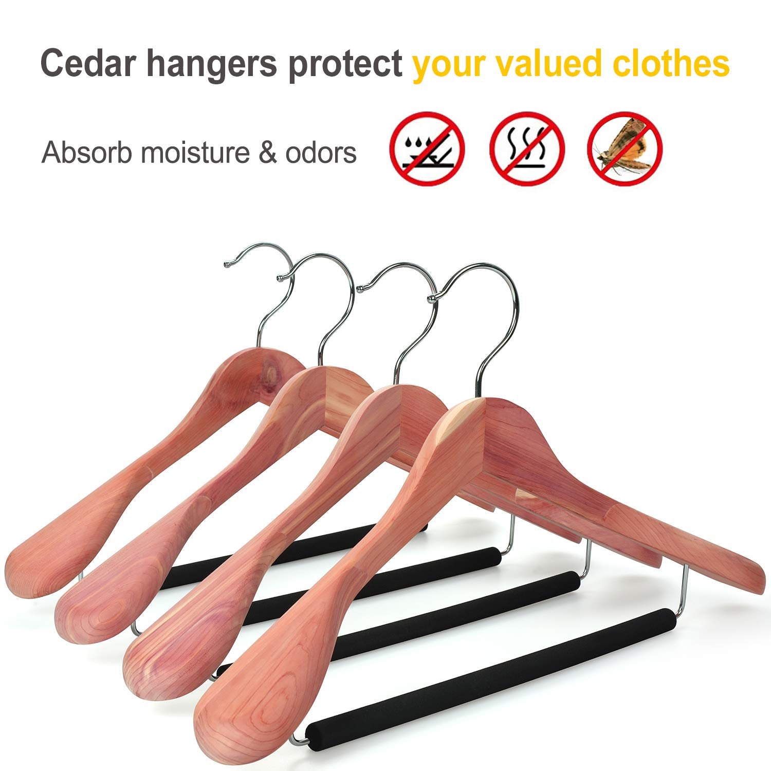 TOPIA HANGER padded pant bar provides secure trouser support.