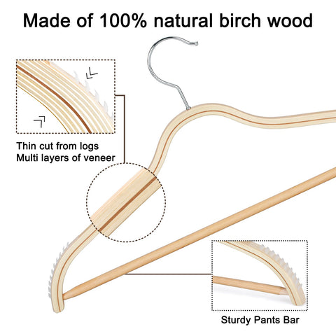 TOPIA HANGER pants bar supports trousers for wrinkle-free storage.