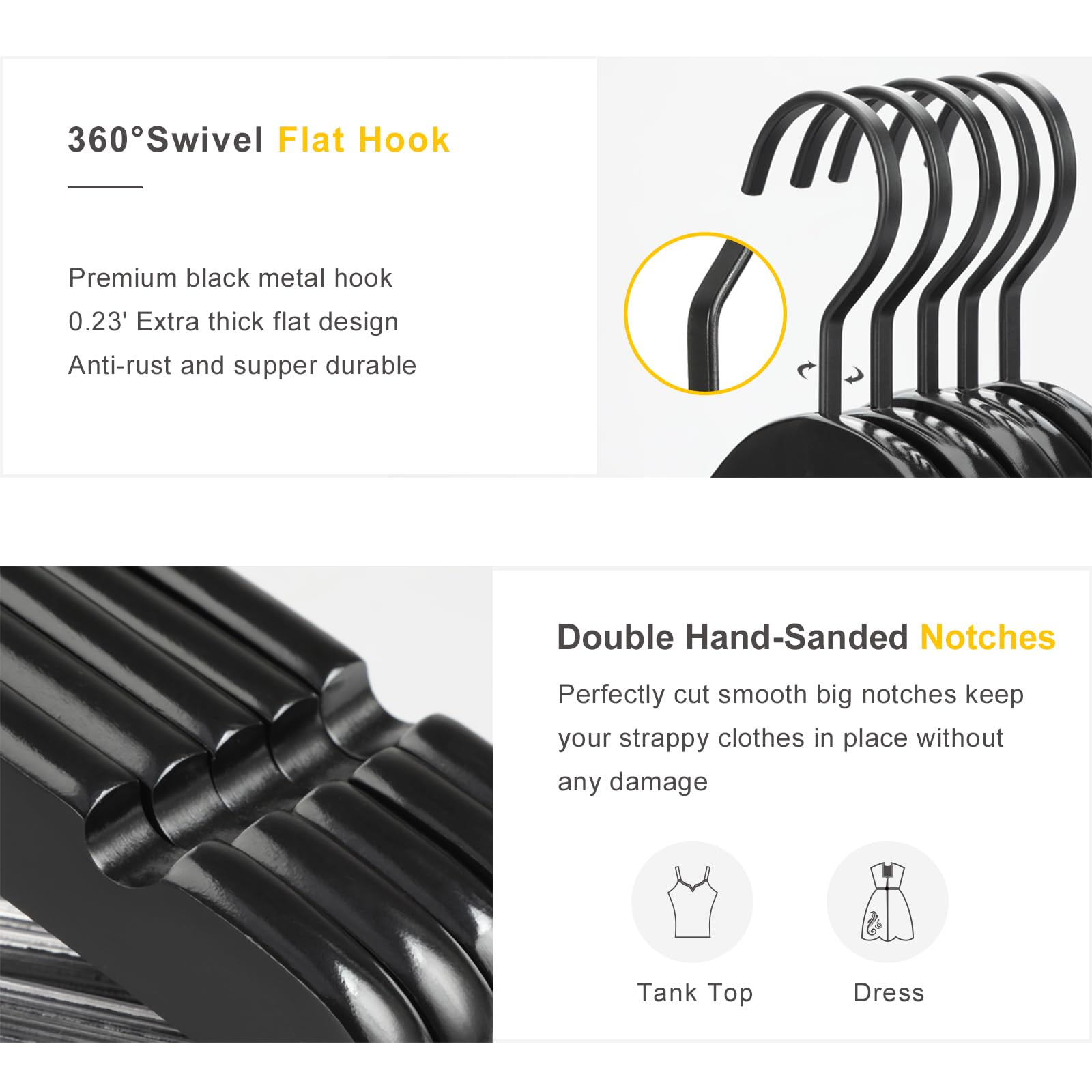 Topia Hanger screw-fixed construction adds durability for heavy coats and denims
