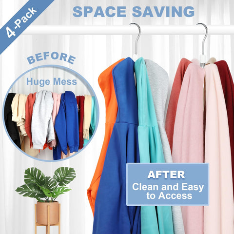 TOPIA HANGER purse hanger on closet rod keeps bags organized and within reach