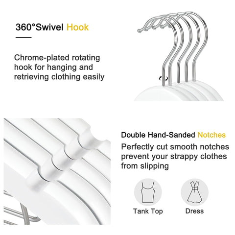 TOPIA HANGER rubber-padded clips protect fabrics from pinch marks.