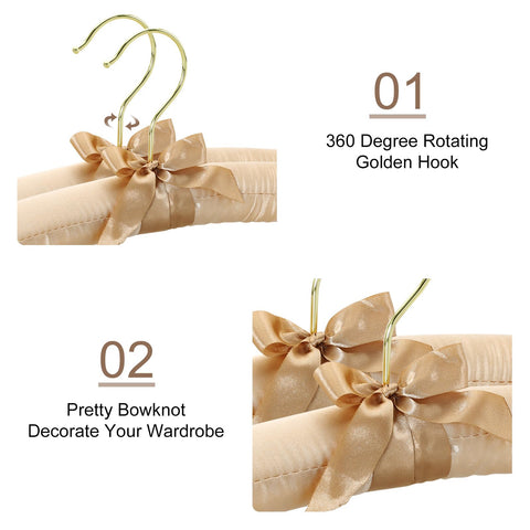 TOPIA HANGER satin covering prevents snags on silk and lace fabrics