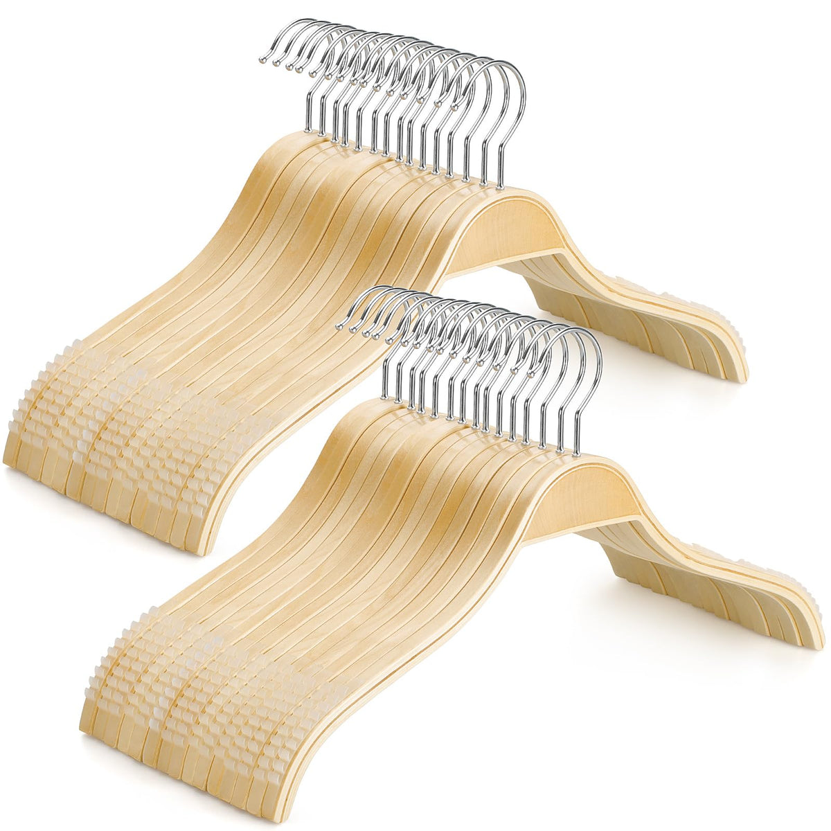 TOPIA HANGER slim natural wood hanger keeps closets organized