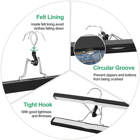 TOPIA HANGER slim wood design saves closet space while organizing garments