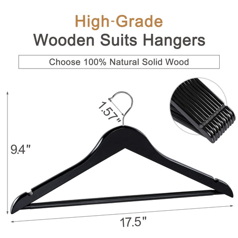TOPIA HANGER wooden hanger side view showcases slim profile for space-saving closets