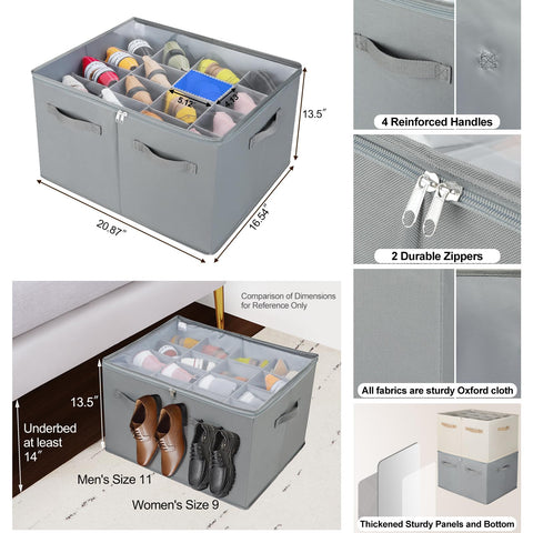 Adjustable partitions accommodate sandals, sneakers and heels for a custom fit.