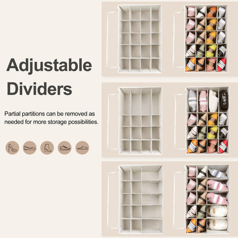 TOPIA HOME shoe organizer adjustable dividers adapt to different shoe sizes