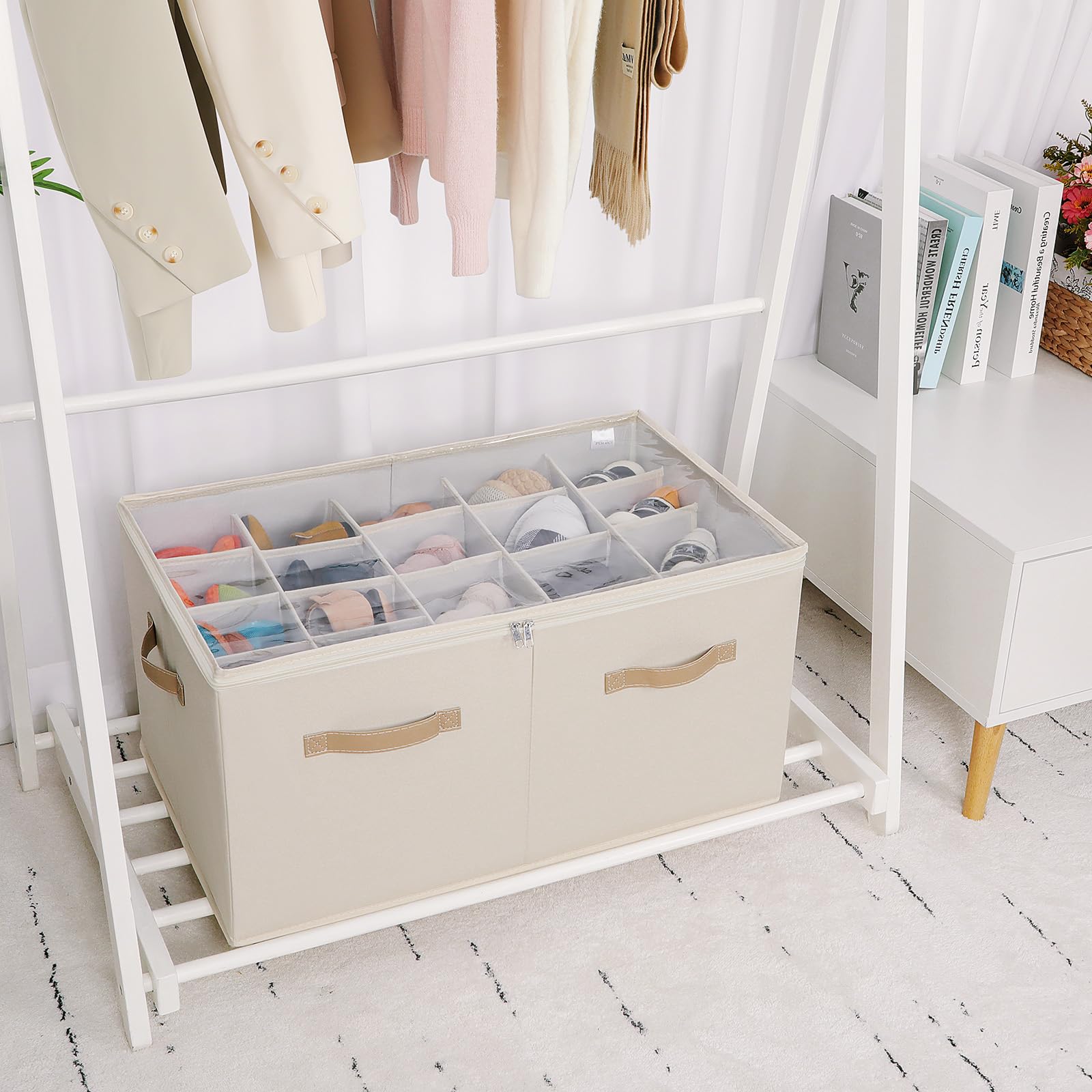 TOPIA HOME shoe organizer transparent lid keeps shoes visible and dust free