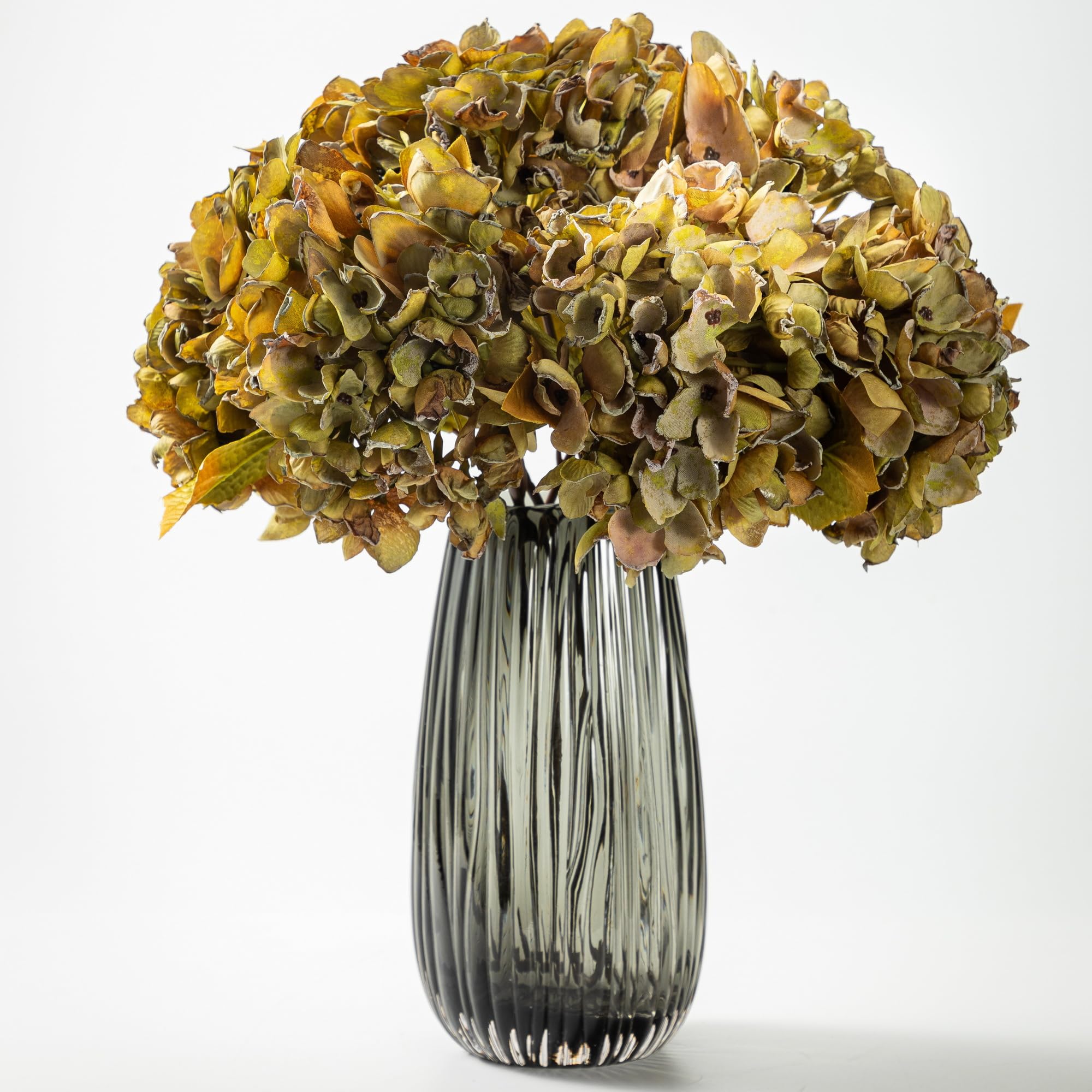 TOPIA Silk Fall Hydrangea bouquet in green six-piece set for versatile home decor.