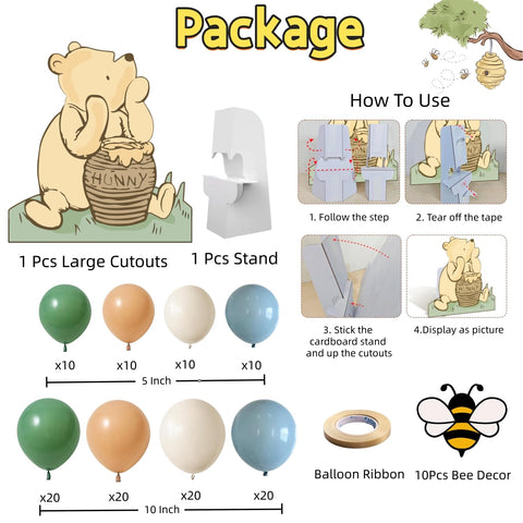 TopJianyu neutral balloons for a soft, versatile Winnie décor