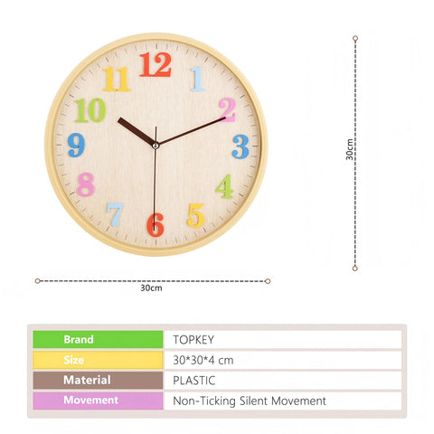 Topkey silent quartz movement ensures a peaceful workspace or bedroom.