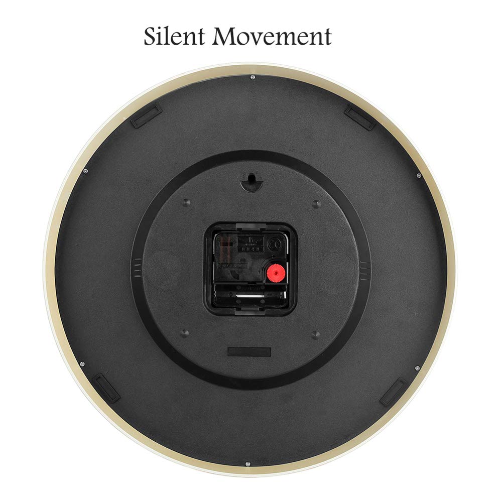 Topkey twelve-by-twelve-inch wall clock is durable and easy to read.