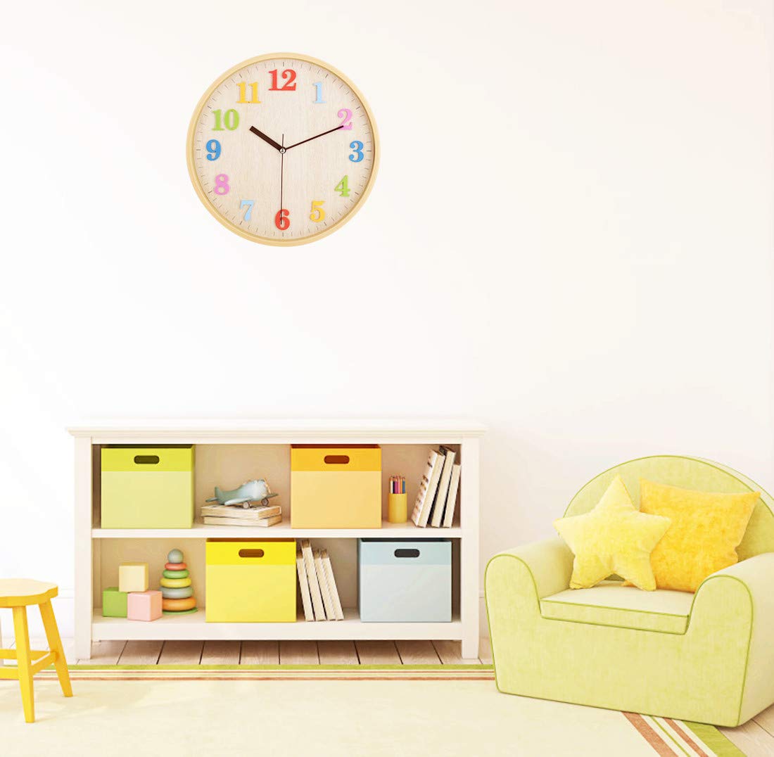 Topkey clock displays large colorful numbers for quick time reading.