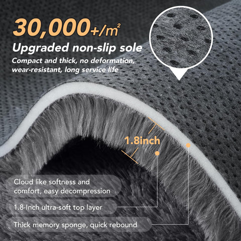 Topmaxcs fluffy carpet back design helps stability on hard floors.