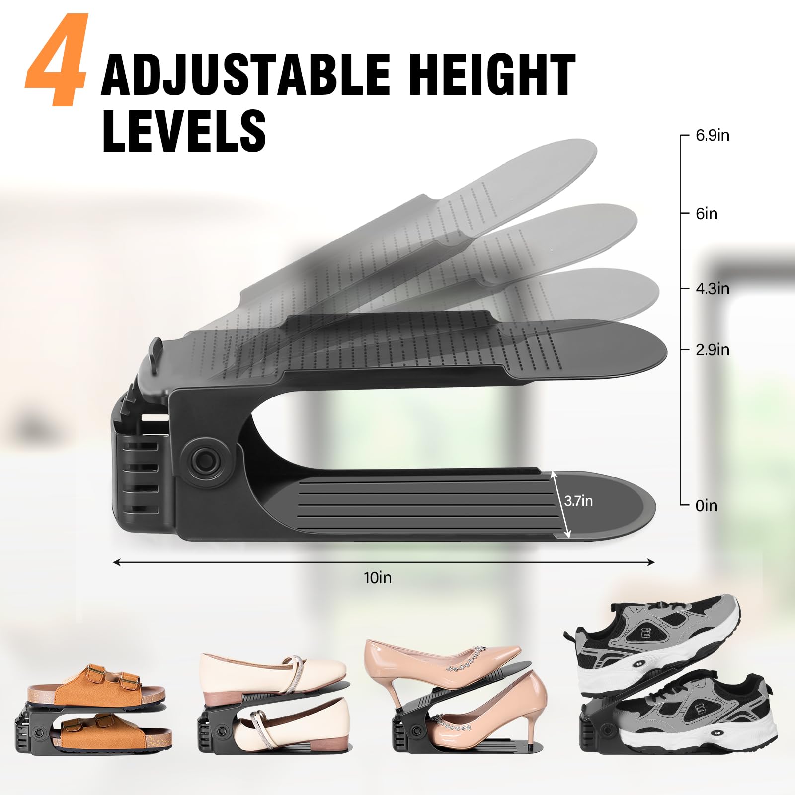 TOPNEW shoe slots with non-slip design prevent slips and tipping during use.