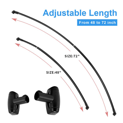 TOPROD bowed rod with rotatable brackets for flexible mounting.
