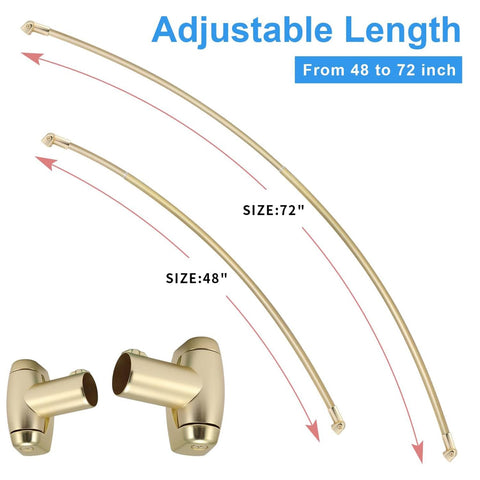 TOPROD curved rod with 48-72 inch adjustability fits many layouts