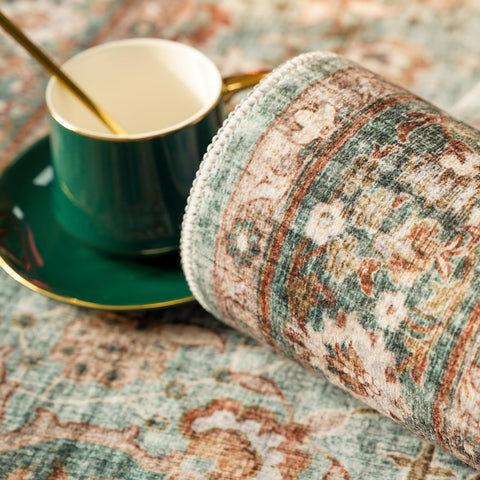 TOPRUUG easy-wipe-clean round rug, spills wipe away easily.