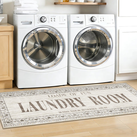 TOPRUUG laundry rug 20x60 front view shows non-slip grip.
