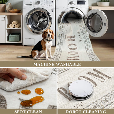 TOPRUUG laundry rug machine washable for quick cleanup.