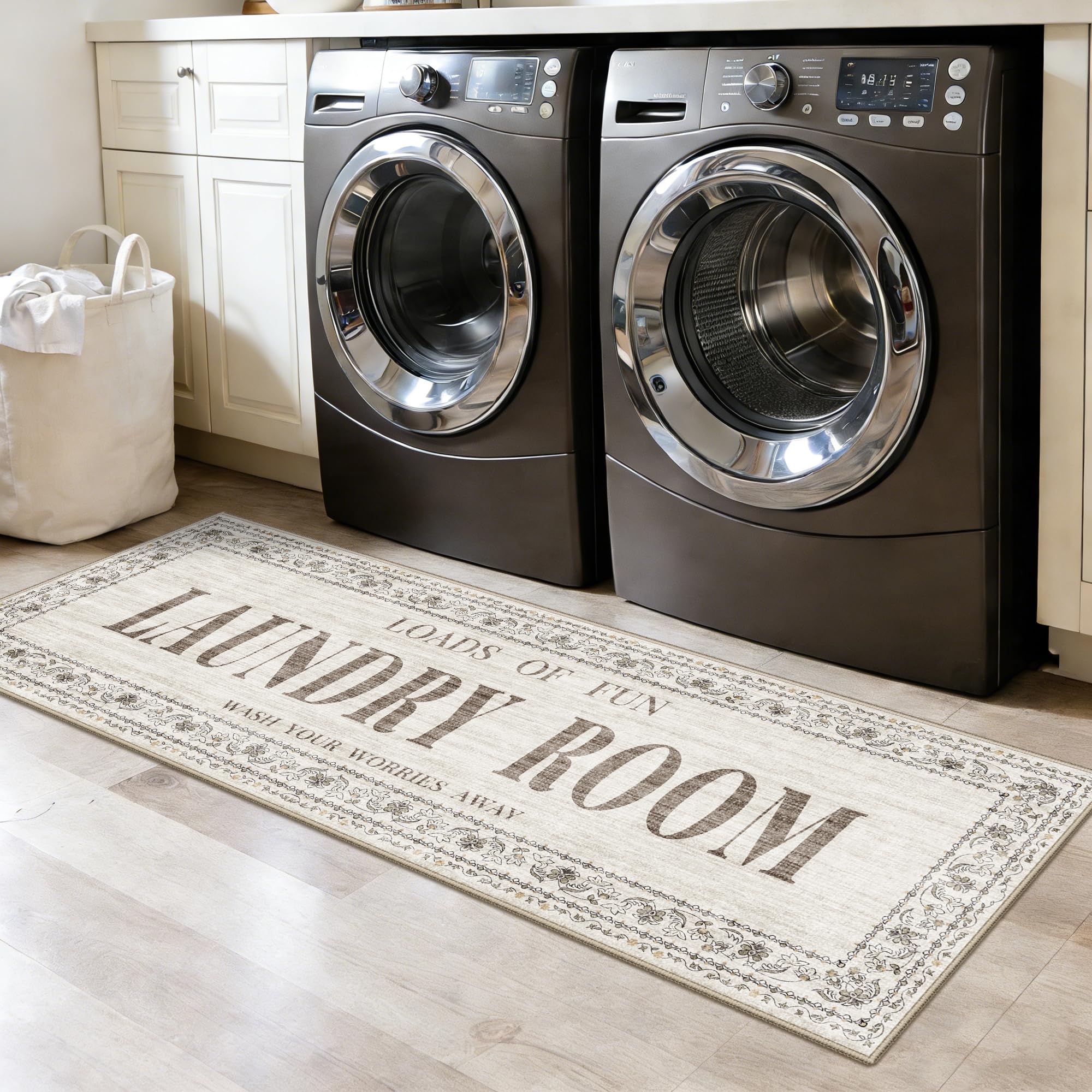 TOPRUUG laundry rug soft beige texture underfoot.