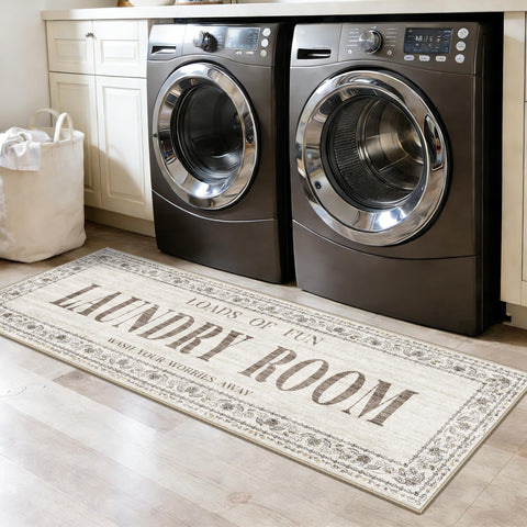 TOPRUUG laundry rug soft beige texture underfoot.