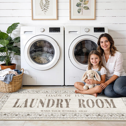 TOPRUUG laundry rug stain-resistant fabric for easy cleaning.